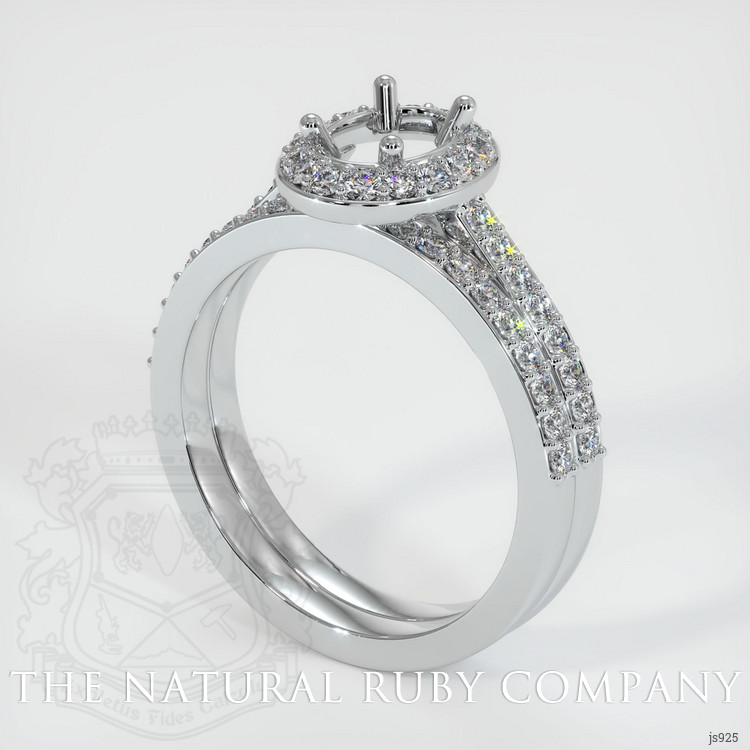 14K White Gold Pave Ring Setting