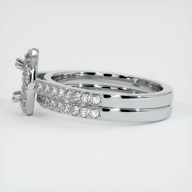 14K White Gold Pave Ring Setting
