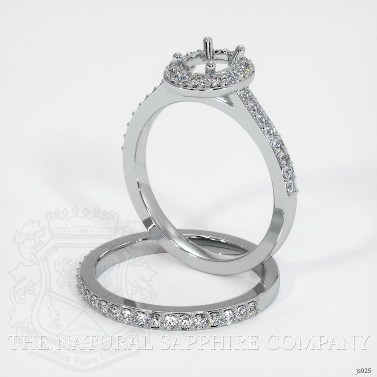 14K White Gold Pave Ring Setting