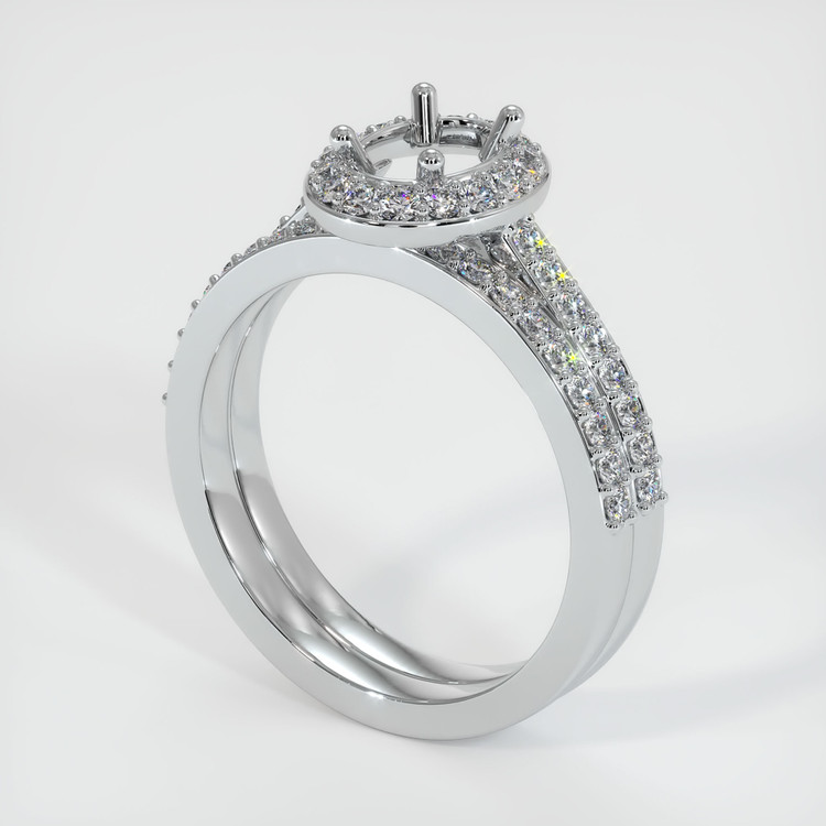 18K White Gold Pave Ring Setting