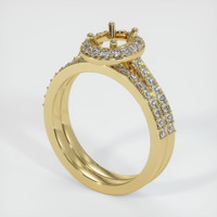 14K Yellow Gold Pave Ring Setting Video