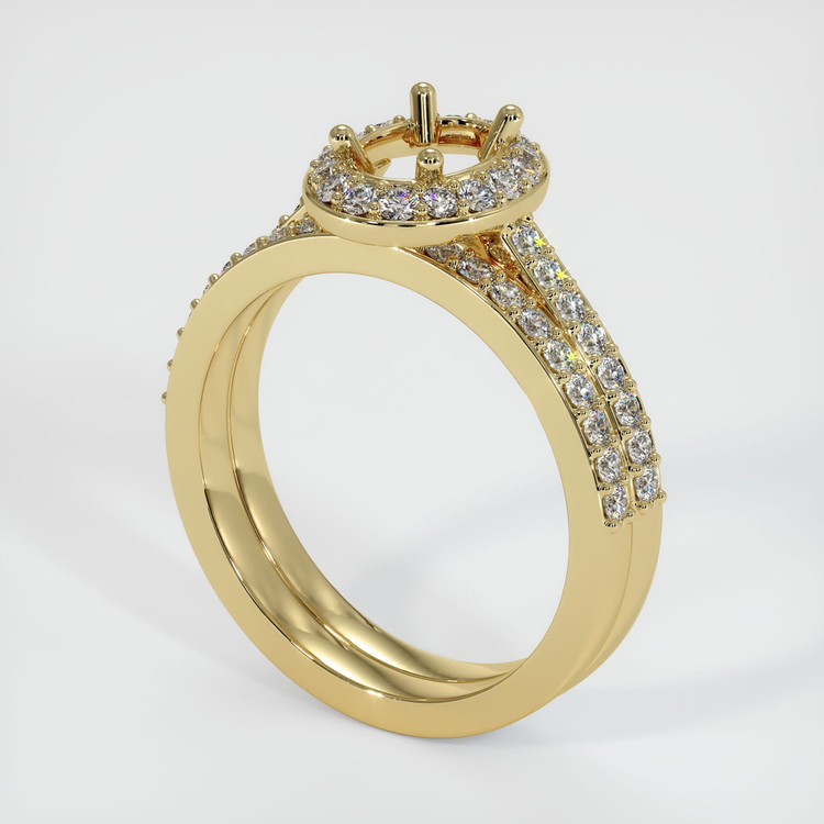 14K Yellow Gold Pave Ring Setting