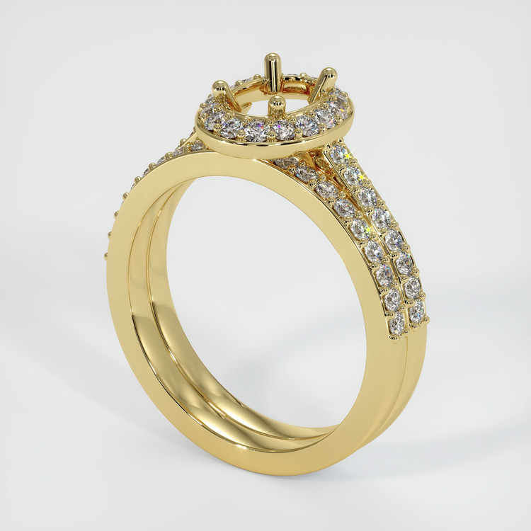 18K Yellow Gold Pave Ring Setting