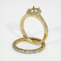 18K Yellow Gold Pave Ring Setting Image