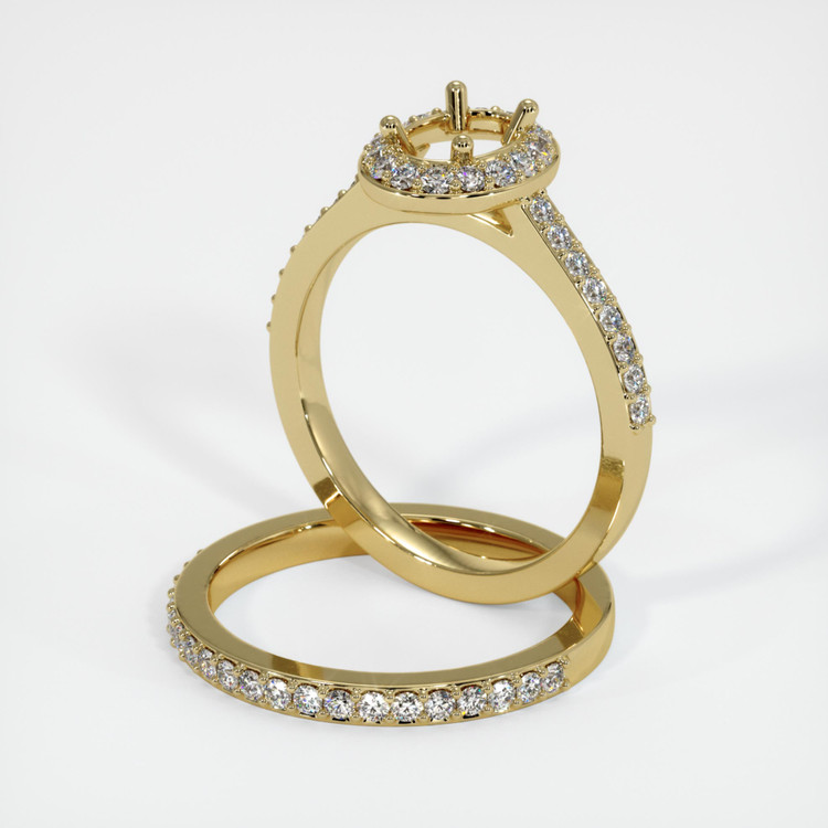 18K Yellow Gold Pave Ring Setting