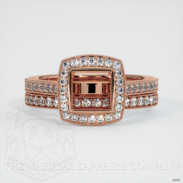 14K Rose Gold Pave Ring Setting