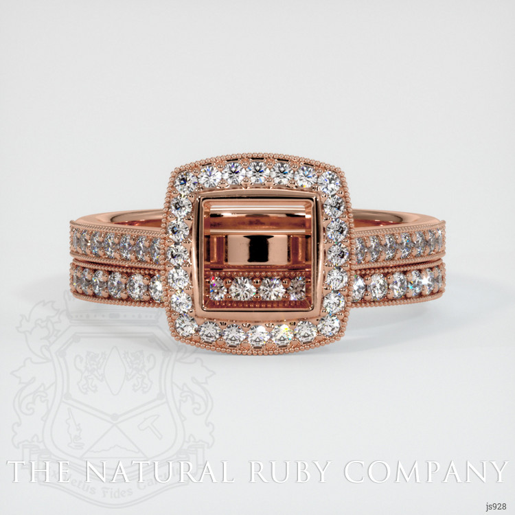 14K Rose Gold Pave Ring Setting
