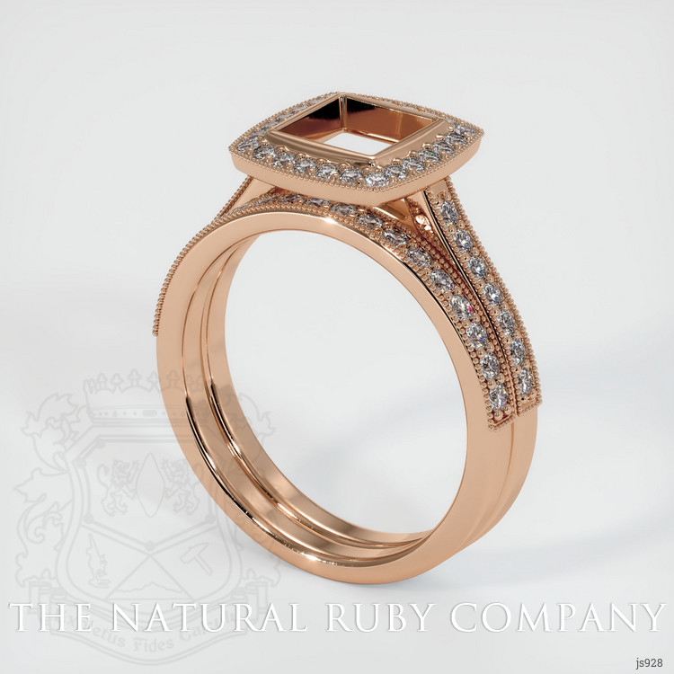 18K Rose Gold Pave Ring Setting