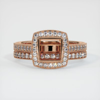 18K Rose Gold Pave Ring Setting Image