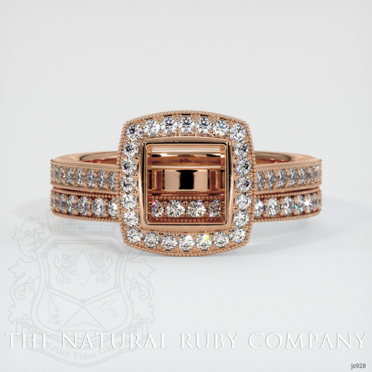 18K Rose Gold Pave Ring Setting