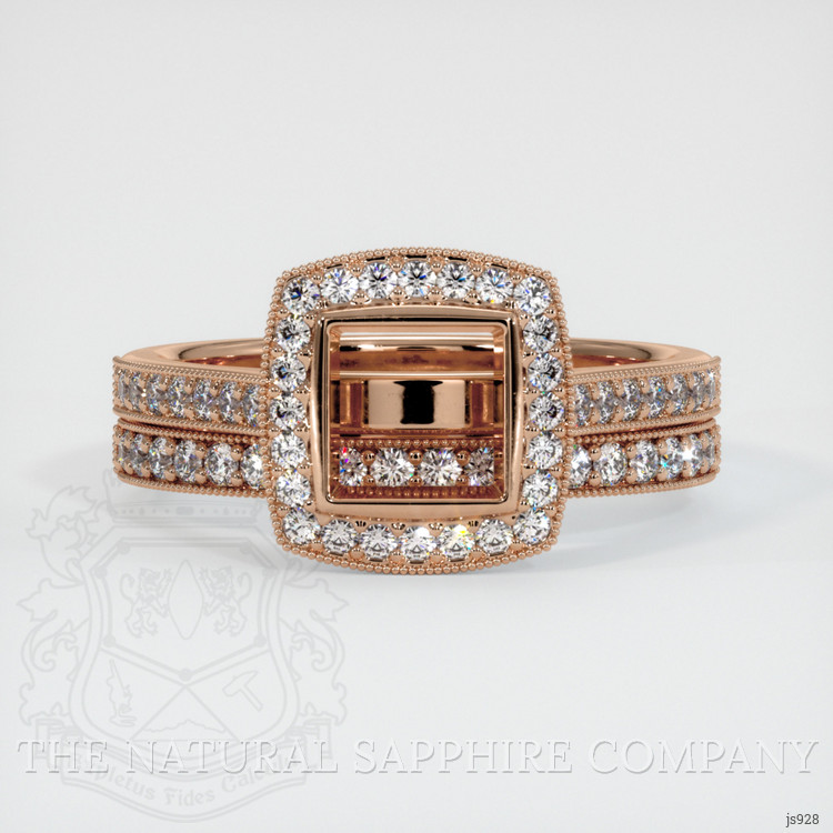 18K Rose Gold Pave Ring Setting