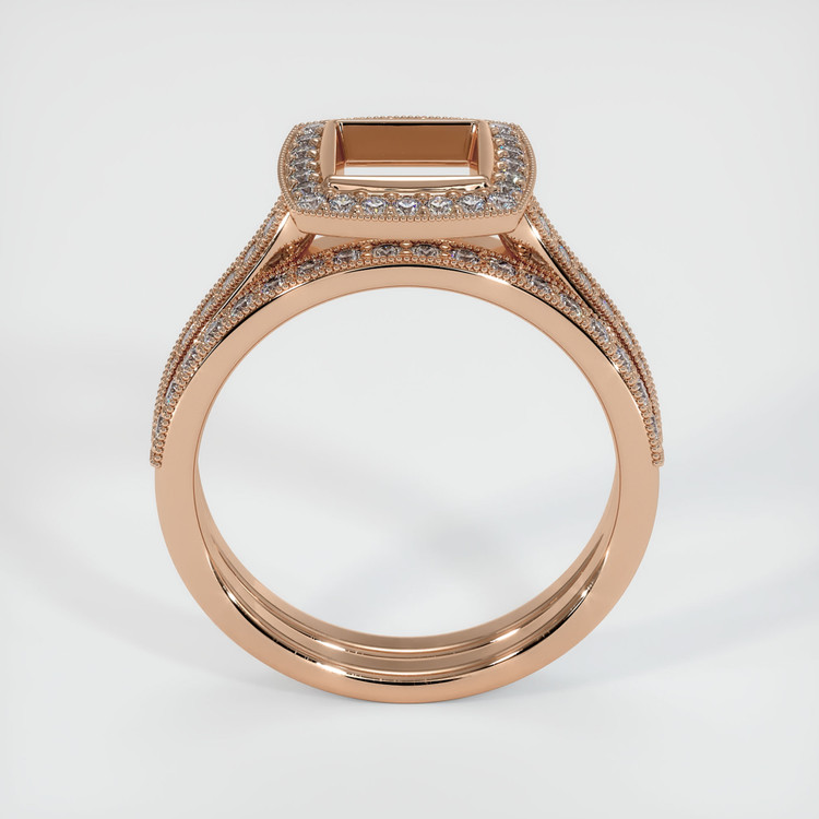 18K Rose Gold Pave Ring Setting