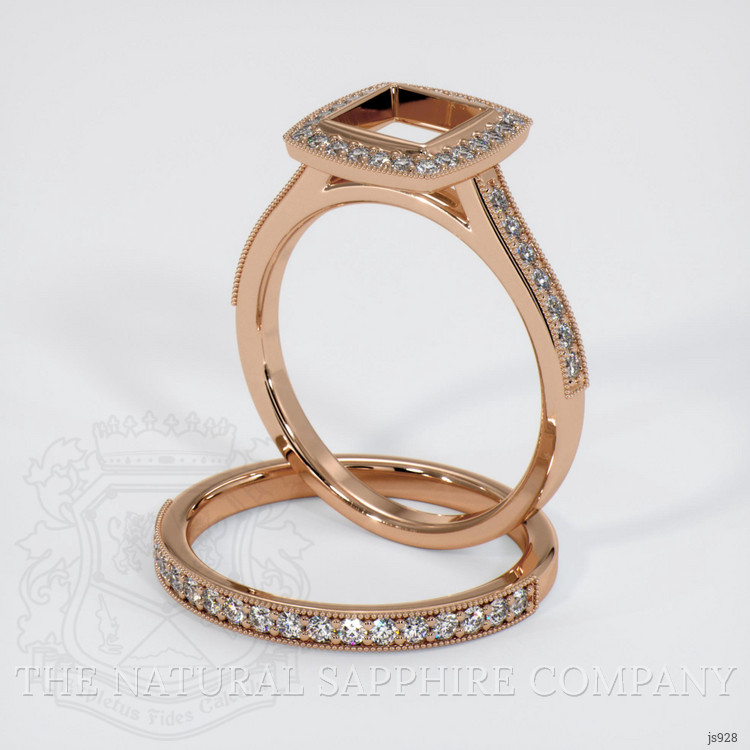 18K Rose Gold Pave Ring Setting