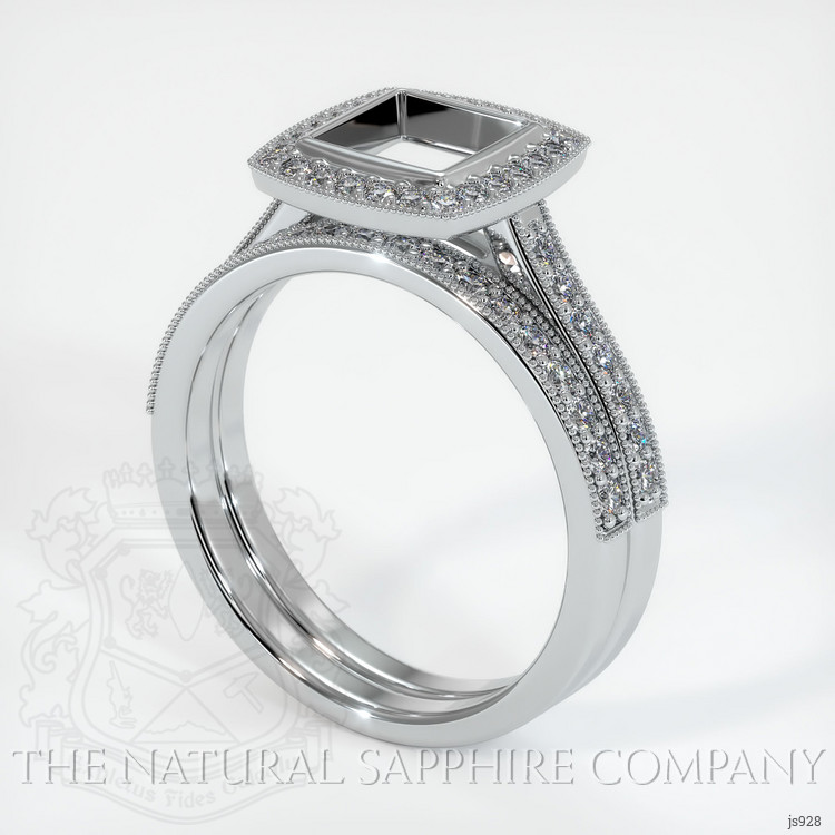 14K White Gold Pave Ring Setting