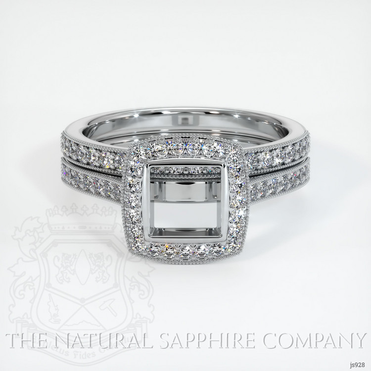 14K White Gold Pave Ring Setting