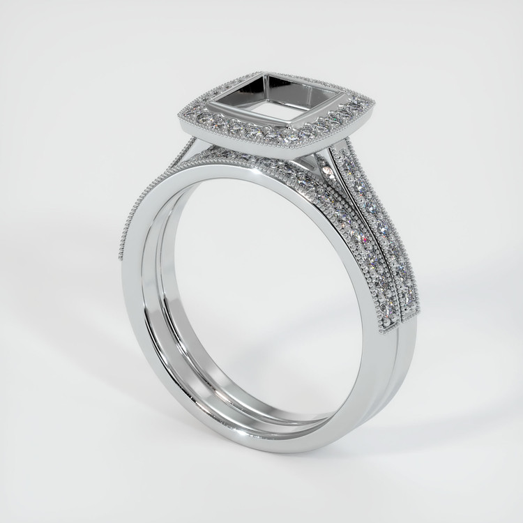 18K White Gold Pave Ring Setting