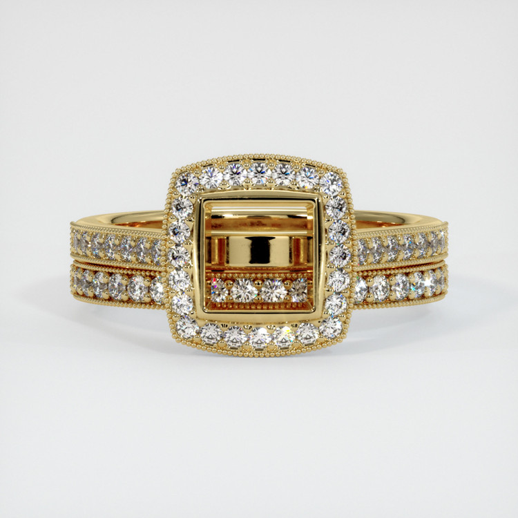 14K Yellow Gold Pave Ring Setting