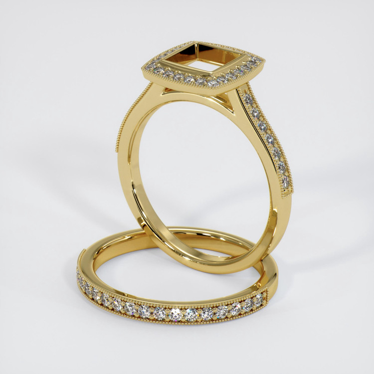 14K Yellow Gold Pave Ring Setting