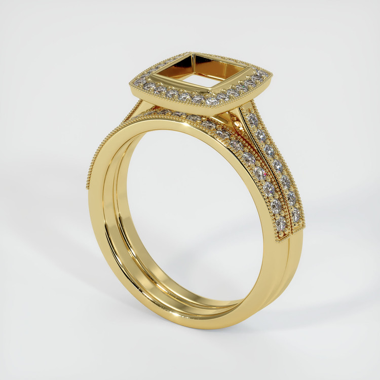 18K Yellow Gold Pave Ring Setting
