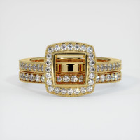 18K Yellow Gold Pave Ring Setting Image