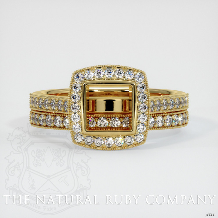 18K Yellow Gold Pave Ring Setting