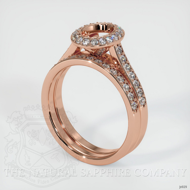 14K Rose Gold Pave Ring Setting