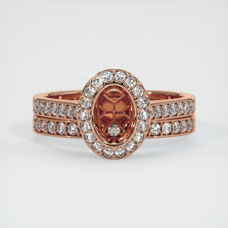 14K Rose Gold Pave Ring Setting