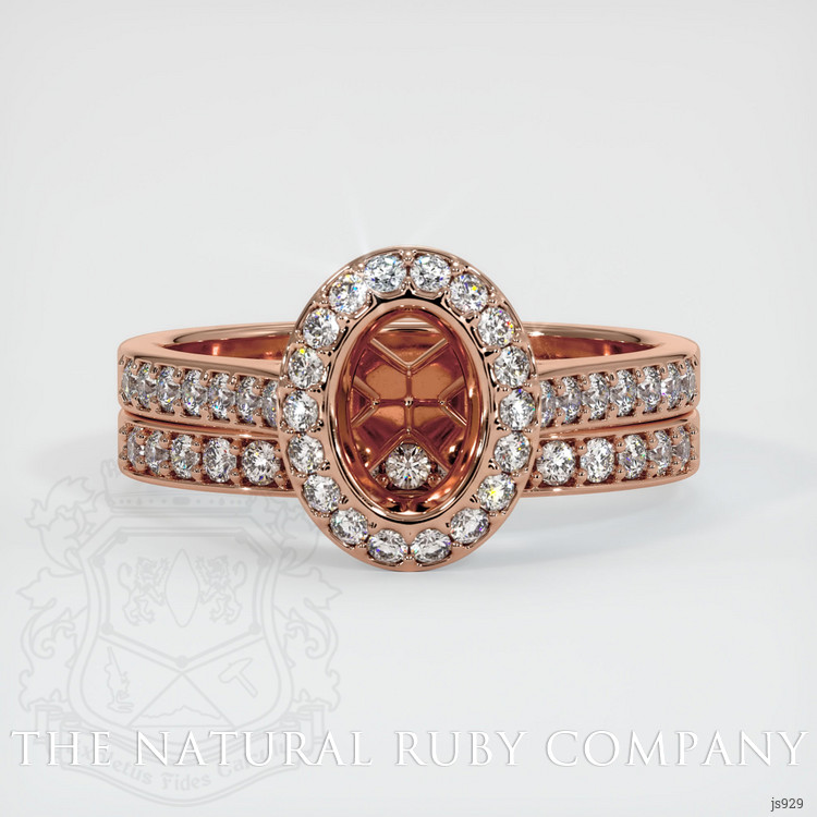 14K Rose Gold Pave Ring Setting