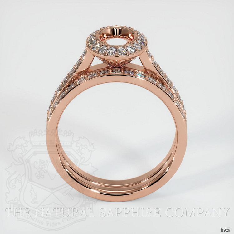 14K Rose Gold Pave Ring Setting