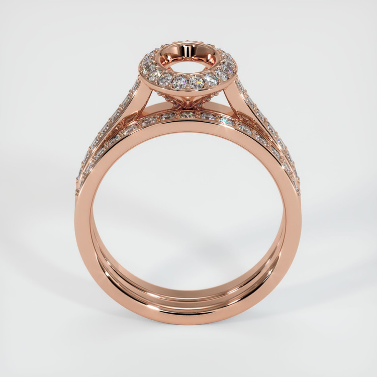 14K Rose Gold Pave Ring Setting