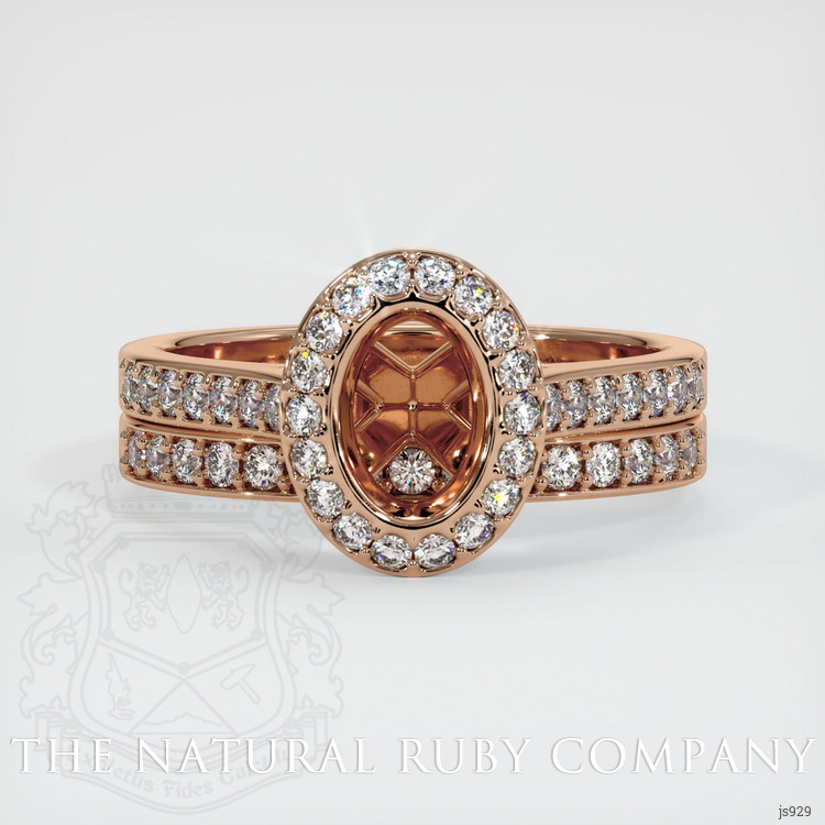 18K Rose Gold Pave Ring Setting