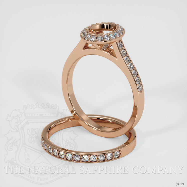 18K Rose Gold Pave Ring Setting