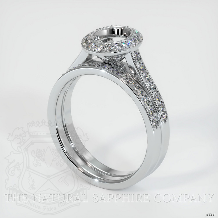 14K White Gold Pave Ring Setting