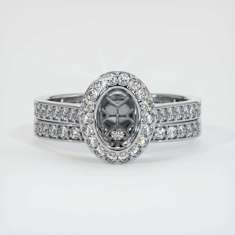 14K White Gold Pave Ring Setting
