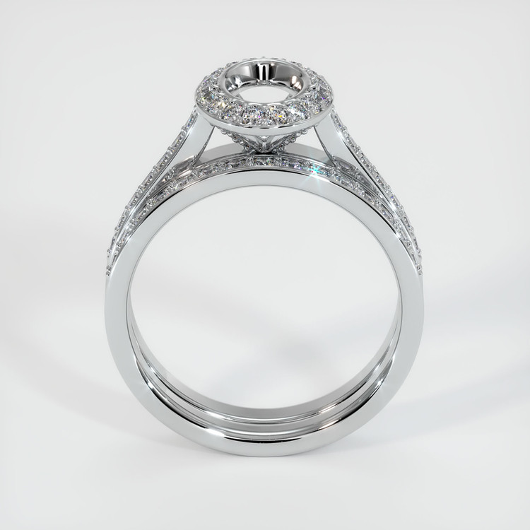 14K White Gold Pave Ring Setting