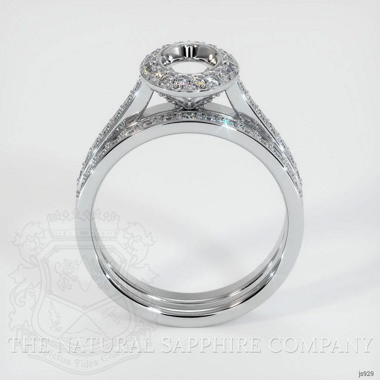 14K White Gold Pave Ring Setting