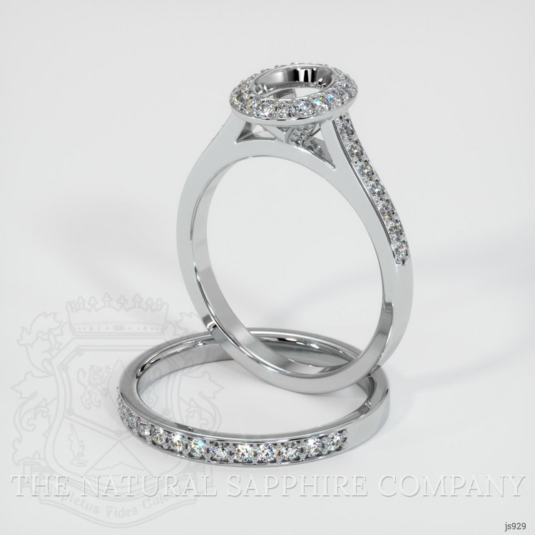 14K White Gold Pave Ring Setting
