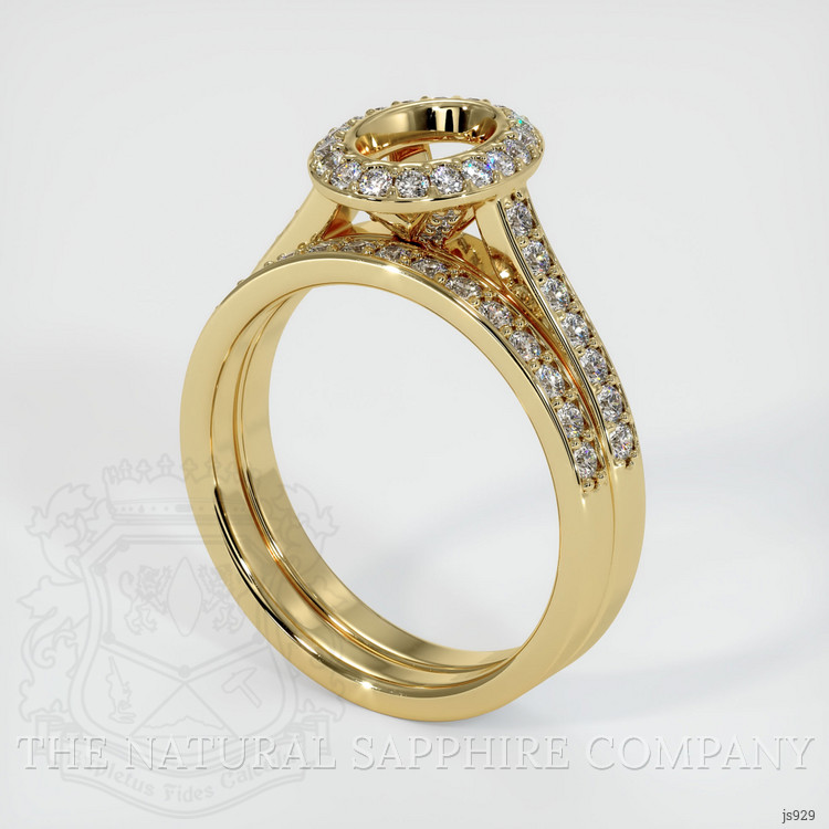 14K Yellow Gold Pave Ring Setting
