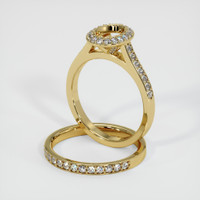 14K Yellow Gold Pave Ring Setting Image