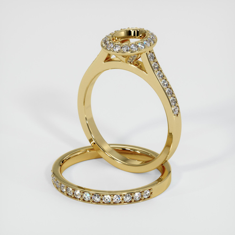 14K Yellow Gold Pave Ring Setting