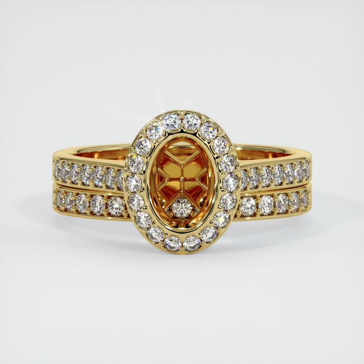 18K Yellow Gold Pave Ring Setting
