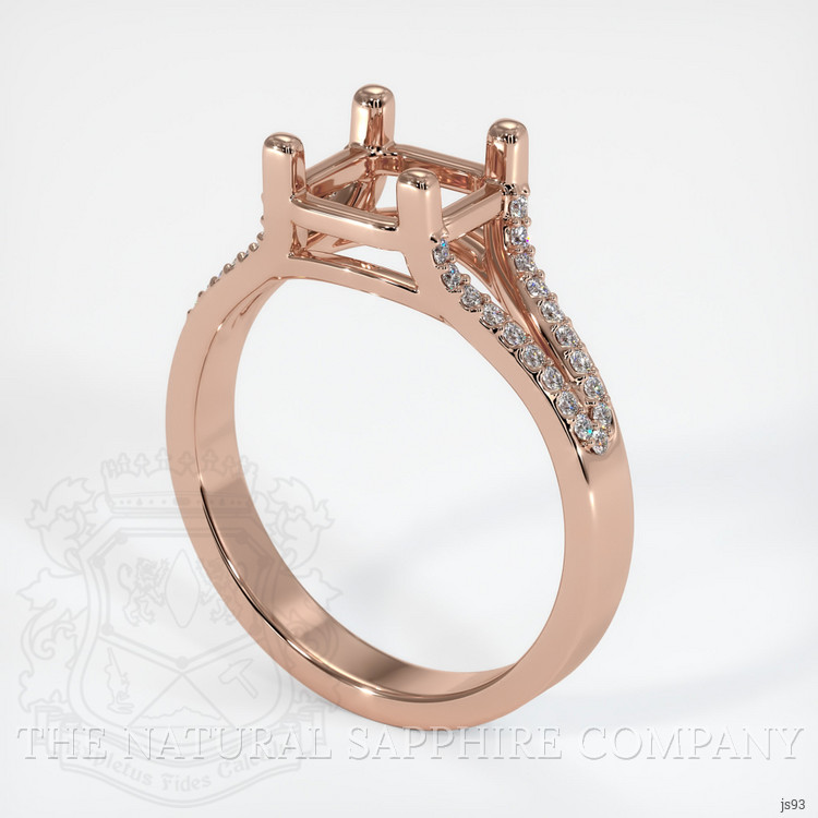 14K Rose Gold Pave Ring Setting