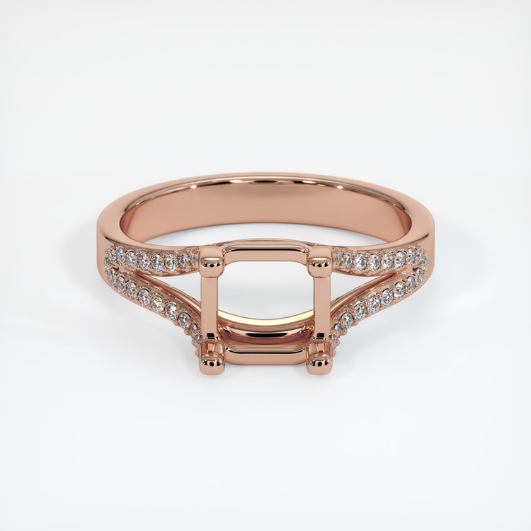 14K Rose Gold Pave Ring Setting