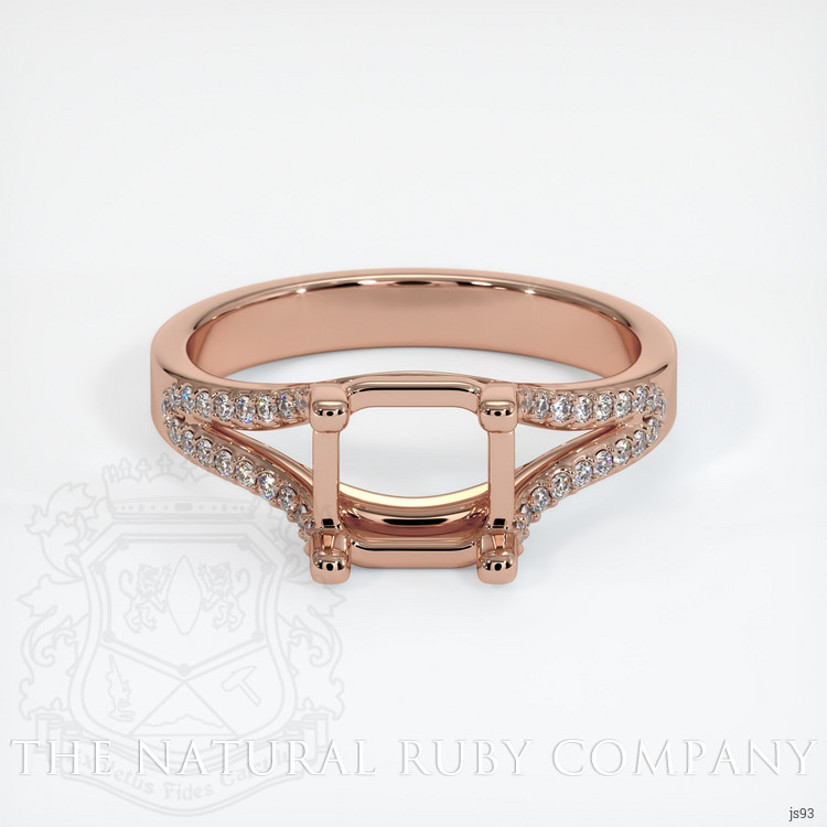 14K Rose Gold Pave Ring Setting