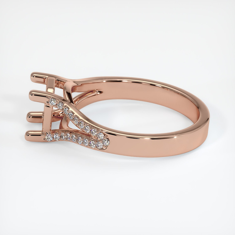 14K Rose Gold Pave Ring Setting