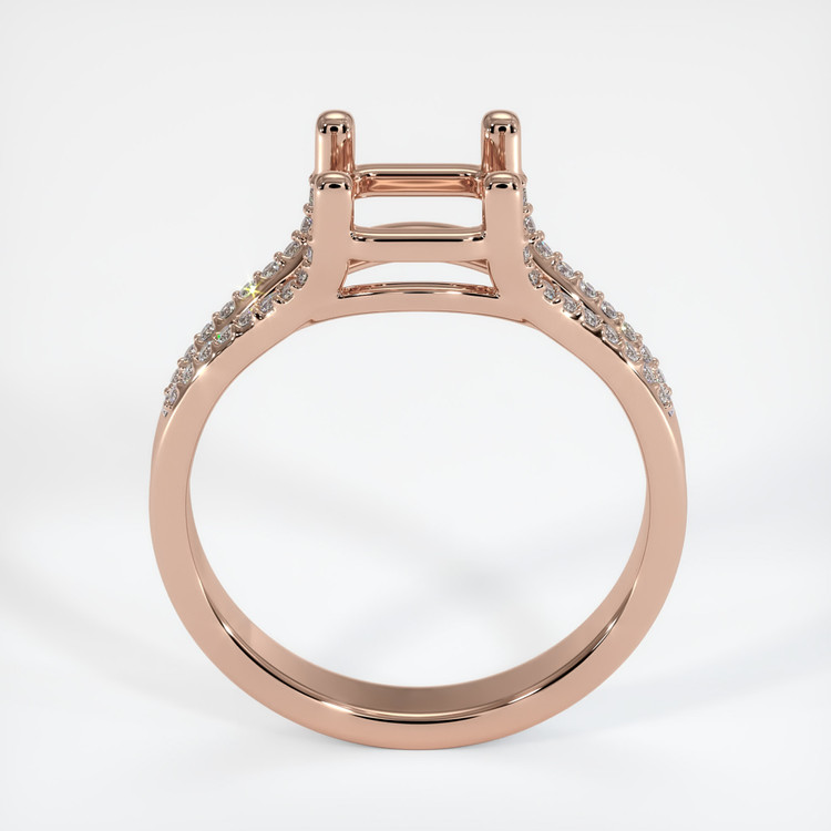 14K Rose Gold Pave Ring Setting