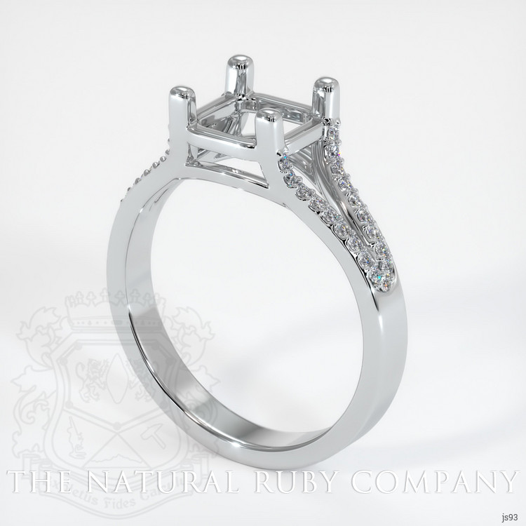 14K White Gold Pave Ring Setting