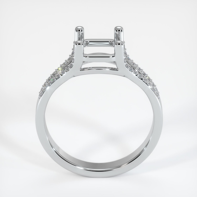14K White Gold Pave Ring Setting