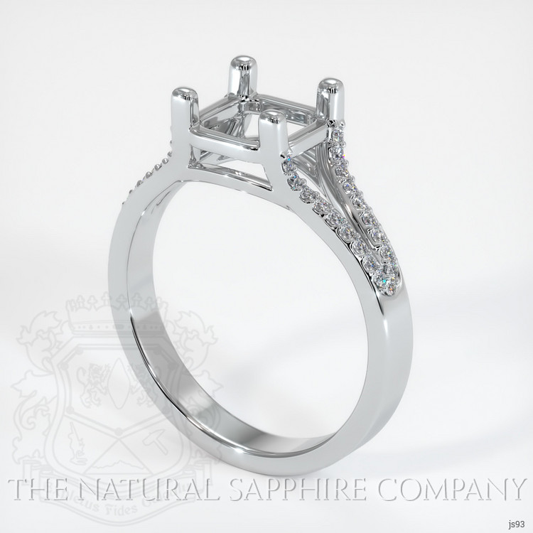 18K White Gold Pave Ring Setting