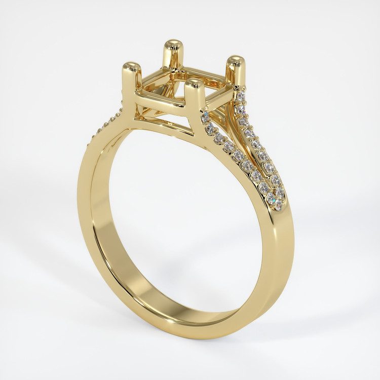 14K Yellow Gold Pave Ring Setting